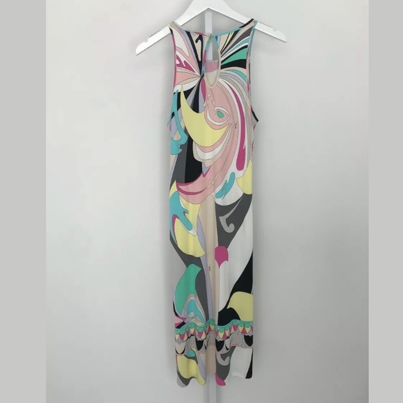 EMILIO PUCCI PINK MULTI PRINT SLEEVELESS DRESS MODEL 81RH61 SIZE IT 44 / US 10 - Picture 4 of 14